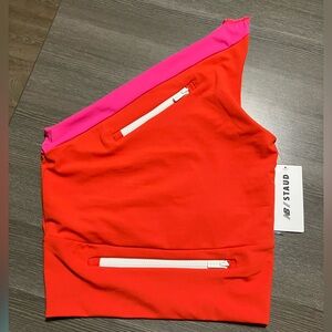 NB x STAUD Red & Pink Asymmetrical Top